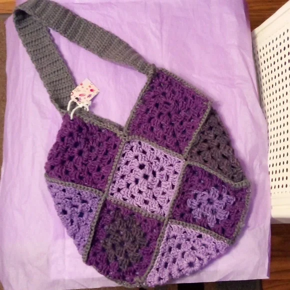 Crochet Purples π Handbag - Picture 1 of 5
